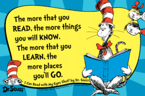 Dr Seuss quote to inspire those learning how to teach a child with dyslexia to read