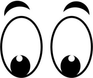 cartoon eyes - to replace a double o in a word to help with spelling