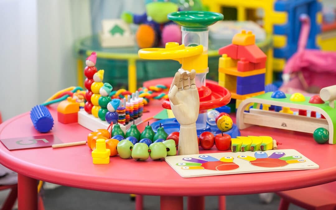 a table full of materials for multisensory activities