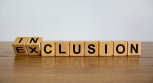 letters spelling out inclusion/exclusion - the reason for writing a dyslexia style guide 