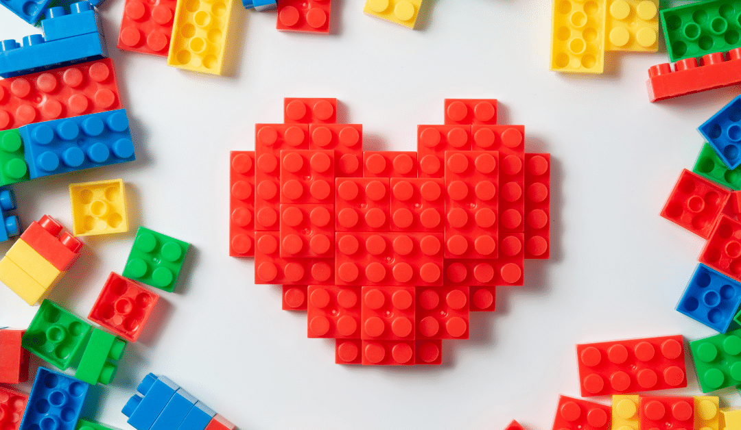 Does Lego strengthen fine motor skills? This lego heart and blocks suggests it does.